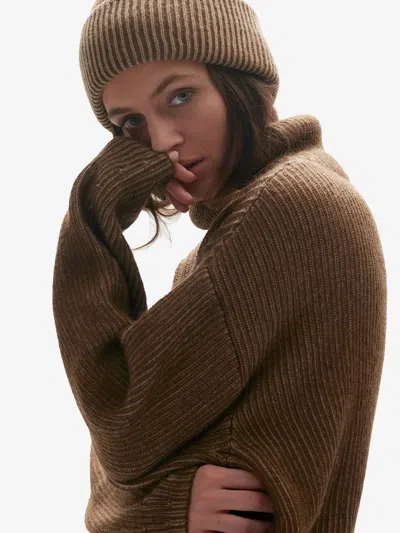 Shop Holden W Boxy Turtleneck Sweater - Desert Taupe In Brown