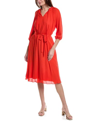 Nanette Lepore Nanette  Crepe Chiffon Shirtdress In Red