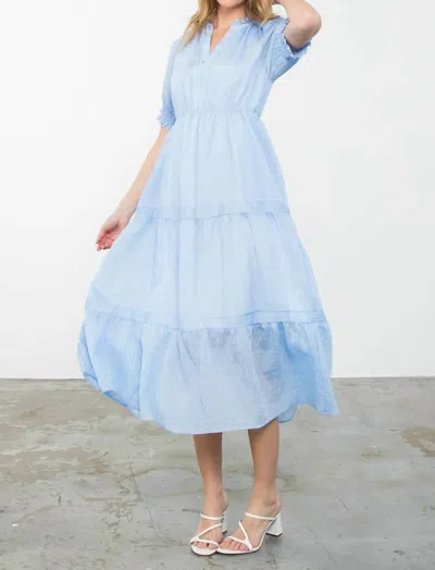 Shop Thml Stripe Tiered Maxi Dress In Blue