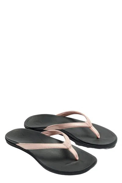 Shop Olukai Ho'opio Beach Sandals In Petal Pink Metallic/black In Multi