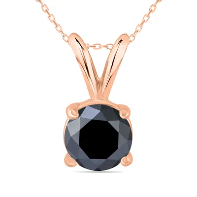 Shop Sselects 1 Carat Round Diamond Solitaire Pendant In 14k In Black