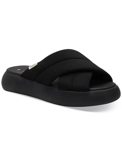 Shop Toms Alpargata Mallow Crossover Womens Slip On Pool Slide Sandals In Black