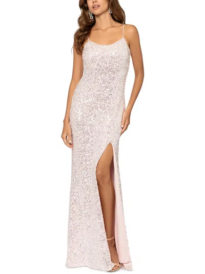 Shop Betsy & Adam Womens Sequined Long Sheath Dress In Pink