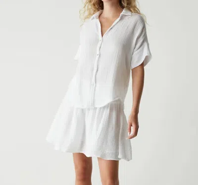 Shop Michael Stars Havana Smocked Gauze Skirt In White