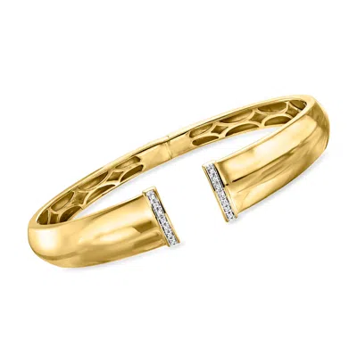 Shop Ross-simons Diamond Open-space Cuff Bracelet In 18kt Gold Over Sterling