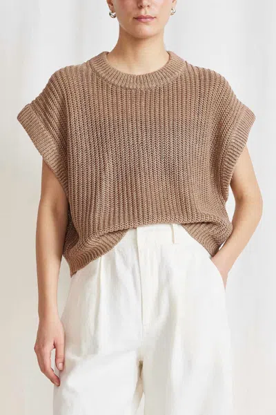 Shop Apiece Apart Olivia Linen Vest In Cream In Brown