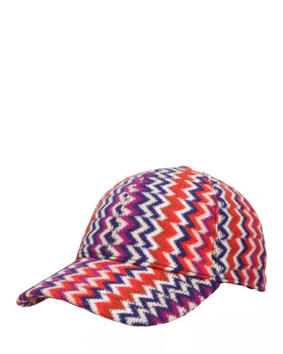 Shop Missoni Women's Wool Blend Baseball Cap In Orange In Multi