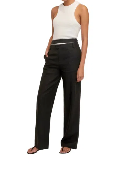 Shop Marissa Webb Theo Linen Trouser In Linen Black