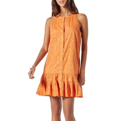 Shop Joie Hayden Cotton Mini Dress In Amber Glow In Orange