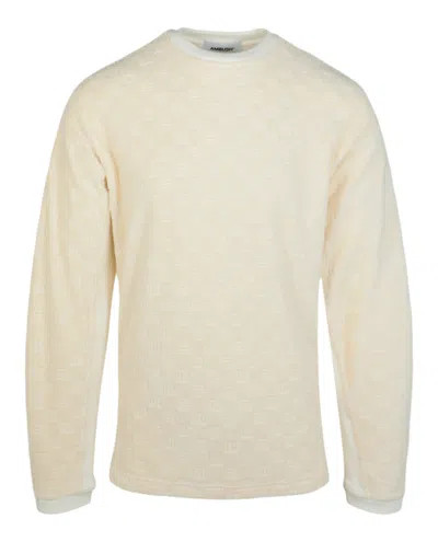 Shop Ambush Monogram Crewneck Sweatshirt In Beige