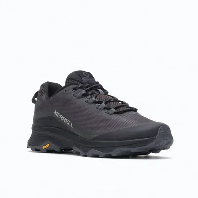 Shop Merrell Men's Moab Speed Sneakers In Black/asphalt In Grey