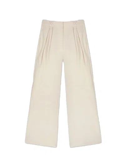 Shop Rohe Women's Tailored Linen Trouser In Cream In Beige