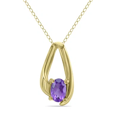 Shop Sselects Amethyst Loop Pendant Necklace In 10k In Purple