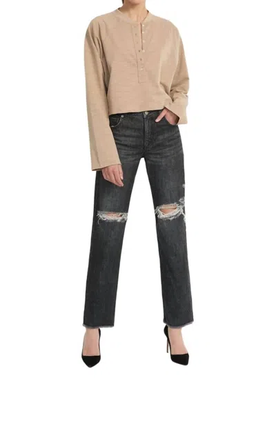 Shop Marissa Webb So Uptight Henley Top In Taupe In Beige