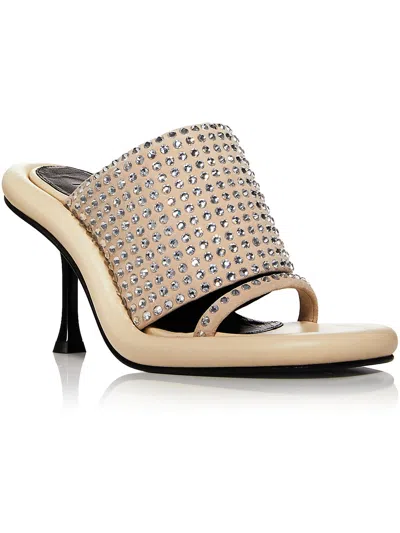 Shop Jw Anderson Fala Womens Suede Embellished Heels In Beige