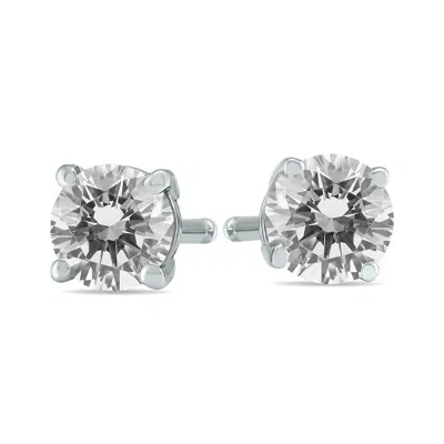 Shop Sselects 3/4 Carat Tw Round Diamond Solitaire Stud Earrings In 14k In Silver