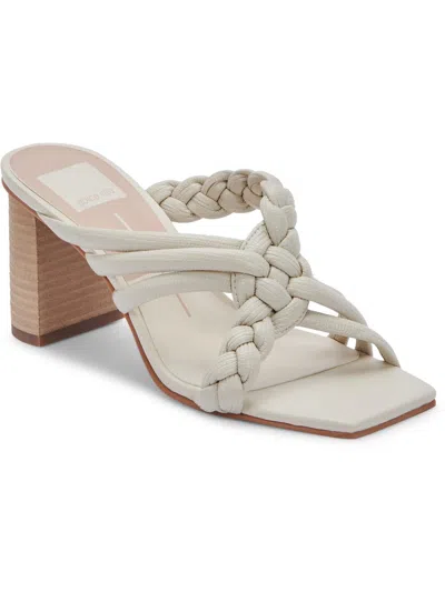Shop Dolce Vita Pipin Womens Leather Square Toe Mule Sandals In White