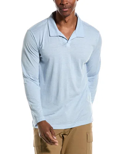 Shop Vintage Summer Slub Polo Shirt In Blue