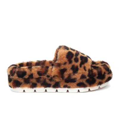 Shop J/slides Women's Bryce Genuine Shearling Platform Slipper In Leo Shearling In Brown