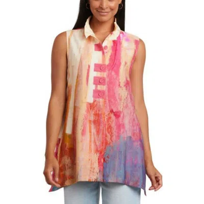 Claire Desjardins Just For Them Button Vest In Multi In Multi