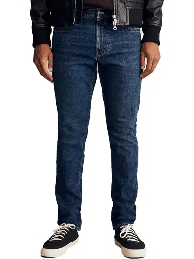 Shop Madewell Mens Dark Wash Athletic Slim Jeans In Blue
