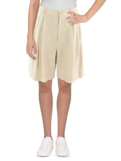 Shop Polo Ralph Lauren Womens High Rise Pleated High-waist Shorts In Beige