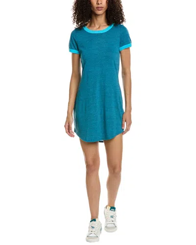 Shop Chaser Recycled Blocked Jersey Shift Dress In Blue