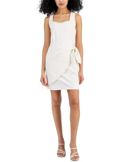 Shop Kit & Sky Womens Side Tie Faux Leather Bodycon Dress In White