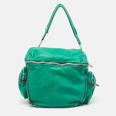 Shop Alexander Wang Leather Jane Zip Shoulder Bag In Blue