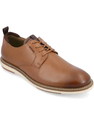 Shop Vance Co. Mens Faux Leather Round Toe Oxfords In Brown