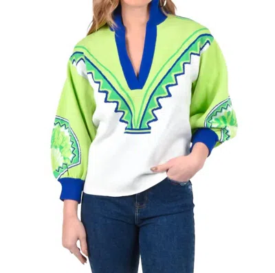Shop Emily Mccarthy Lolli Sweater In Deco In Green