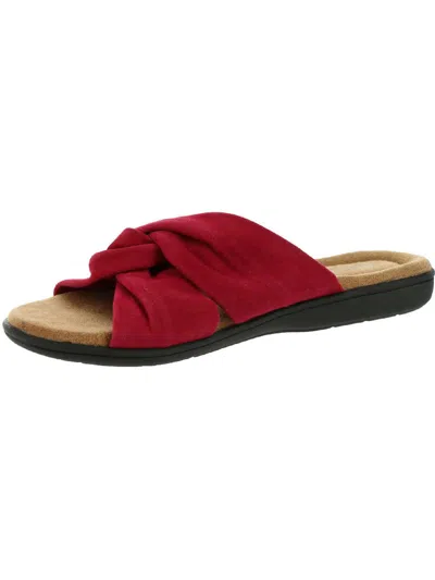 Shop Array Loma Womens Suede Slip On Slide Sandals In Red