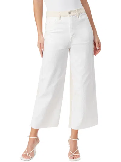 Shop Gloria Vanderbilt Womens Crop Raw Hem Wide Leg Jeans In White