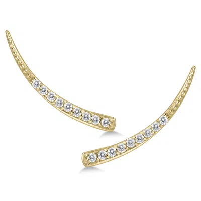 Shop Sselects 1/5 Ctw Genuine Diamond Climber Earrings In 14k In Silver