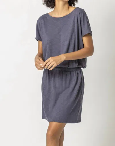 Shop Lilla P Dolman Sleeve Dress In Neptune In Grey