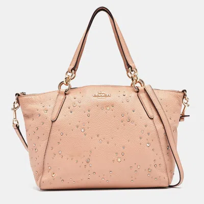 Shop Coach Peach Leather Small Kelsey Satchel In Pink