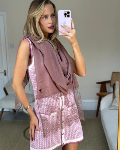 Shop Dior Blush Cashmere Scarf In Pink