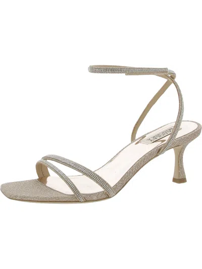Shop Badgley Mischka Ultra Womens Rhinestone Glitter Slingback Sandals In Silver