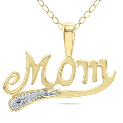 Shop Sselects Genuine Diamond Mom Pendant In 10k In Silver