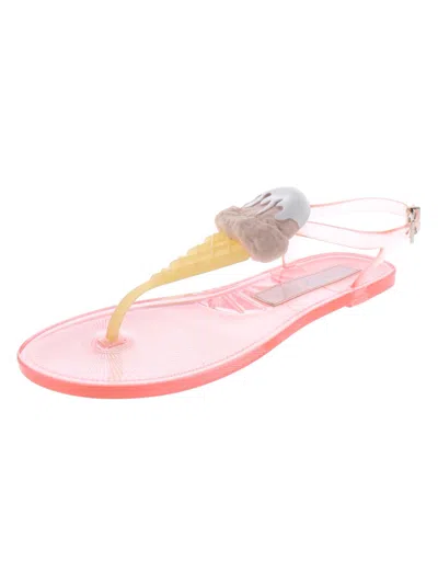 Shop Katy Perry The Sundae Womens Jelly Flats Thong Sandals In White