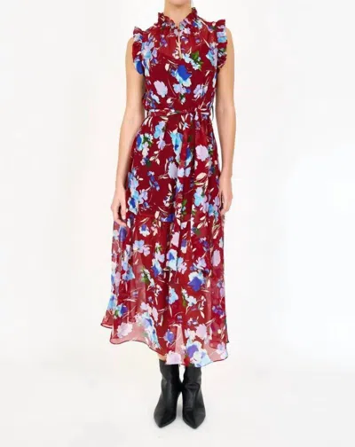 Shop Christy Lynn Willow Dress In Crimson Fleur In Multi