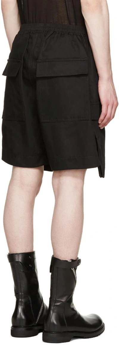 Shop Rick Owens Black Cargo Boxer Shorts