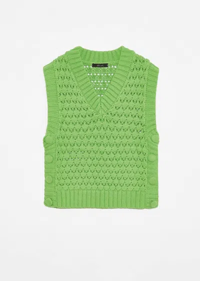 Shop Deluc Beckmann Knitted Vest In Apple Green In Multi