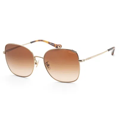 Shop Coach Women's 57mm Shiny Light Gold Sunglasses