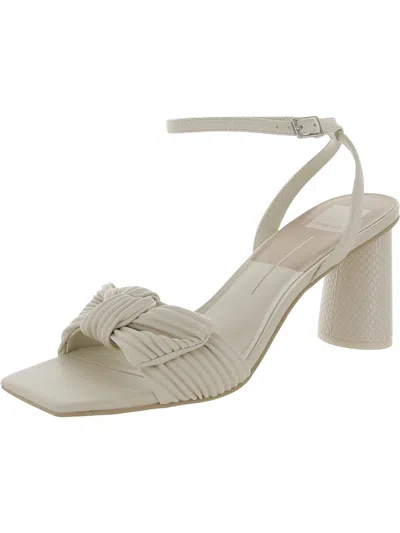 Shop Dolce Vita Pellia Womens Faux Leather Open Toe Heels In White