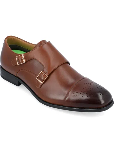 Shop Vance Co. Atticus Mens Faux Leather Square Toe Loafers In Brown