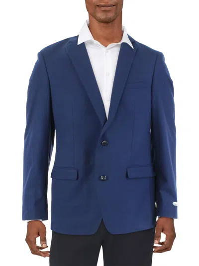 Shop Bar Iii Mens Woven Slim Fit Two-button Blazer In Blue