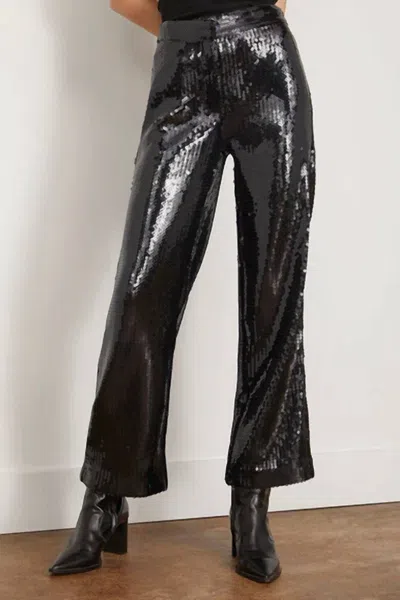 Shop Samsoe Agneta Trouser In Black Sequin