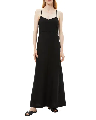 Shop Theory Haranna Linen-blend Maxi Dress In Black