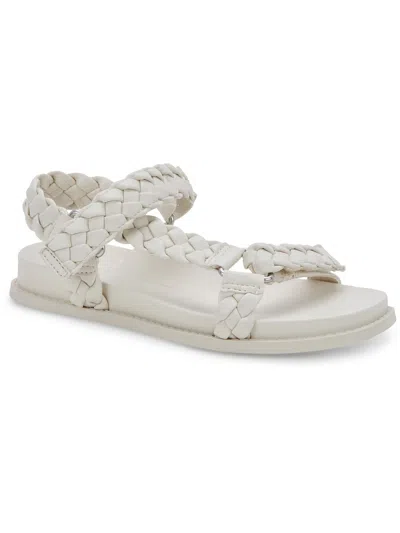 Shop Dolce Vita Gimra Womens Faux Leather Self Closing Straps Ankle Strap In White